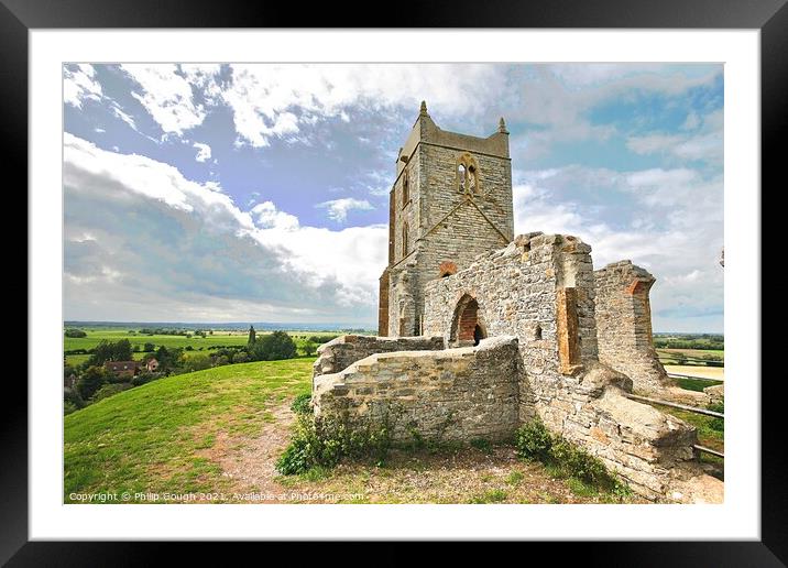 Burrough Mump in Somerset Framed Mounted Print by Philip Gough