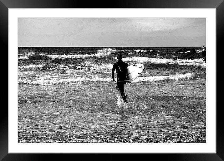 Surfer Framed Mounted Print by Philip Gough