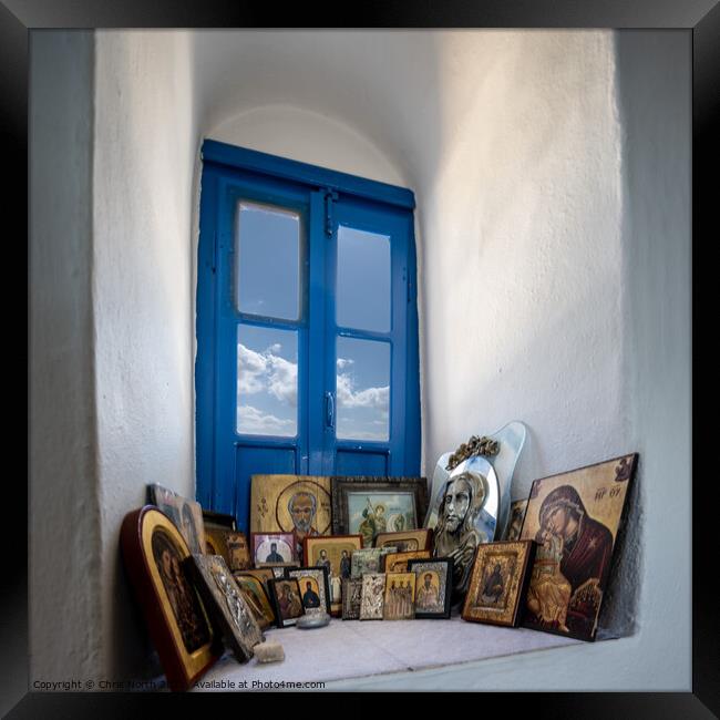 Religious icons in Saint Georges church, Platis Gialos, Sifnos. Framed Print by Chris North