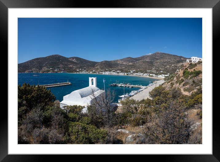 Saint Georges church, Platis Gialos, Sifnos. Framed Mounted Print by Chris North