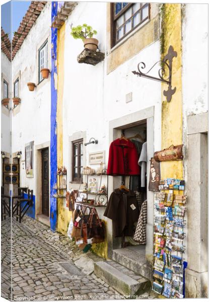 Charming Souvenir Shop in Obidos Canvas Print by Dudley Wood