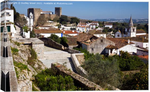A Serene View of Obidos Canvas Print by Dudley Wood
