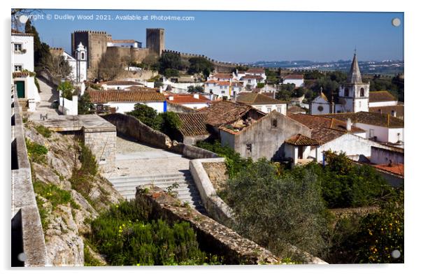 A Serene View of Obidos Acrylic by Dudley Wood