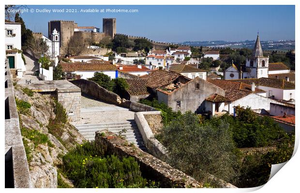 A Serene View of Obidos Print by Dudley Wood