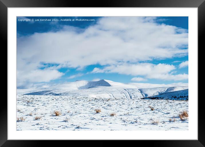 Snow-Covered Peaks: Brecon's Wintry Majesty Framed Mounted Print by Lee Kershaw