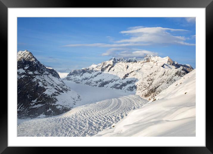 Aletsch Glacier in Winter, Switzerland Framed Mounted Print by Arterra 