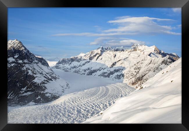 Aletsch Glacier in Winter, Switzerland Framed Print by Arterra 