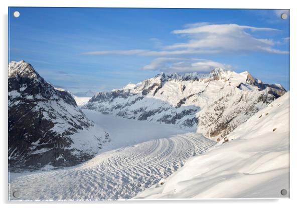 Aletsch Glacier in Winter, Switzerland Acrylic by Arterra 