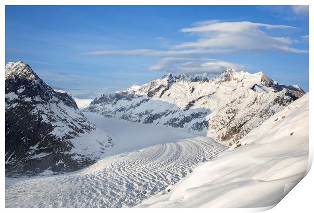 Aletsch Glacier in Winter, Switzerland Print by Arterra 