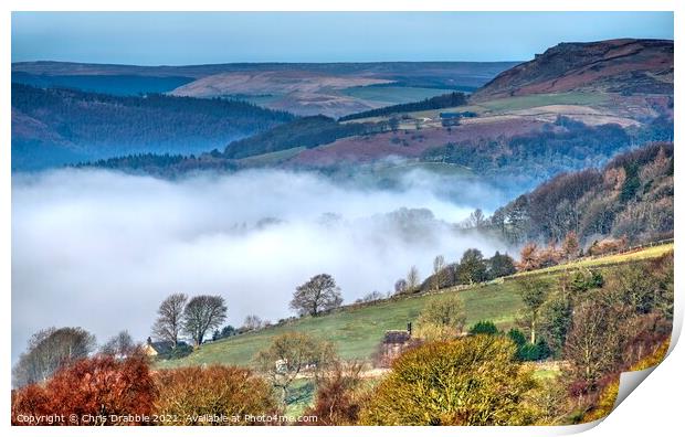 Mist inversion in the Derwent Valley Print by Chris Drabble
