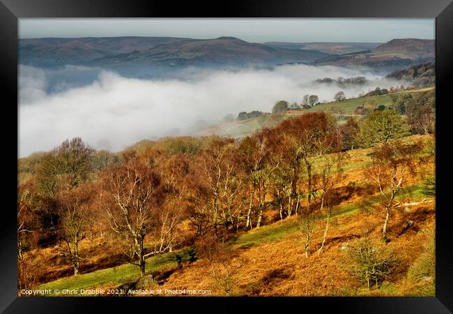 Mist inversion in the Derwent Valley Framed Print by Chris Drabble