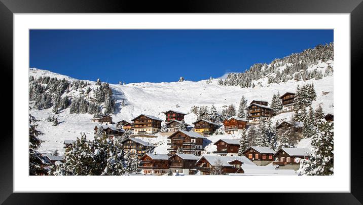 Riederalp in Winter, Switzerland Framed Mounted Print by Arterra 