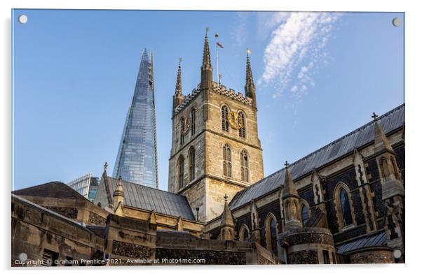 Southwark Cathedral and The Shard Acrylic by Graham Prentice