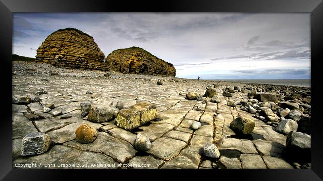 Rhoose Point and Cliffs Framed Print by Chris Drabble