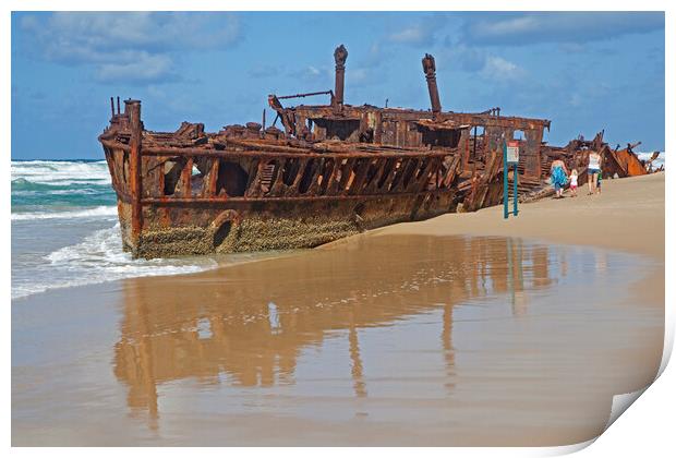SS Maheno on Fraser Island, Australia Print by Arterra 