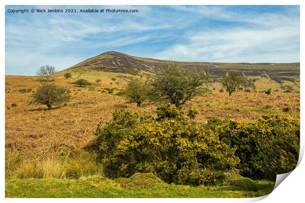 Mynydd Troed in the Eastern Brecon Beacons Nationa Print by Nick Jenkins