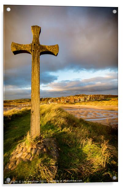 Alnmouth cross Northumberland Acrylic by Lee Kershaw