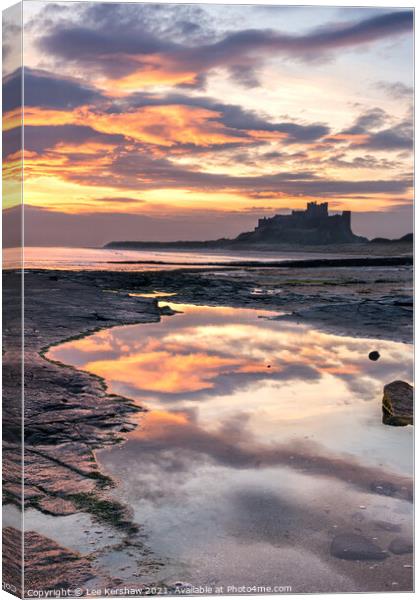 Early morning at Bamburgh Castle Canvas Print by Lee Kershaw