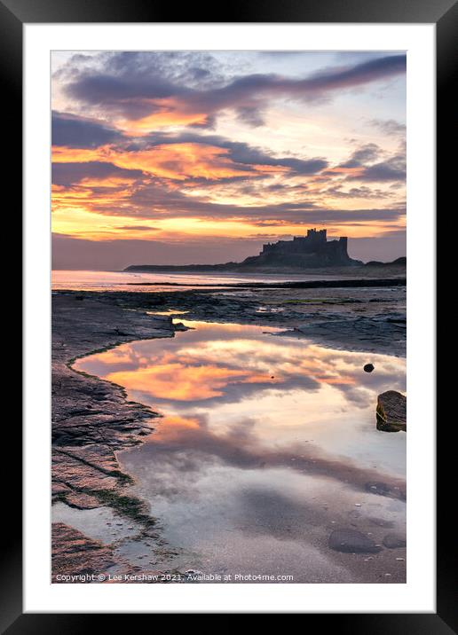 Early morning at Bamburgh Castle Framed Mounted Print by Lee Kershaw