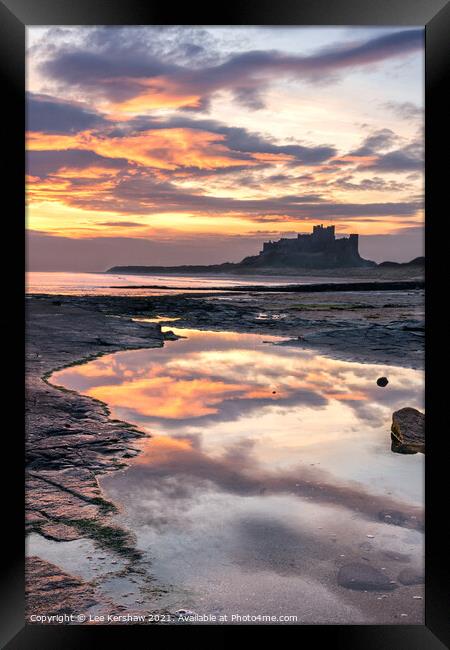 Early morning at Bamburgh Castle Framed Print by Lee Kershaw