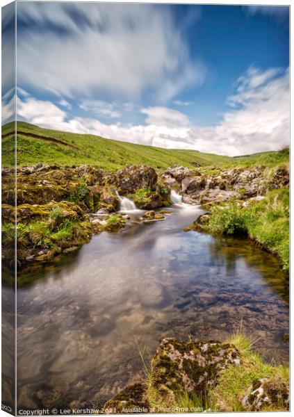 Mountain river in the Cheviots Canvas Print by Lee Kershaw