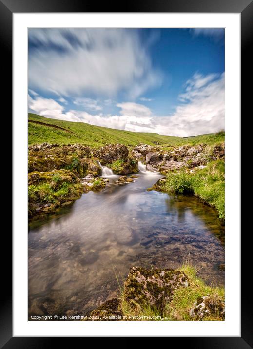 Mountain river in the Cheviots Framed Mounted Print by Lee Kershaw