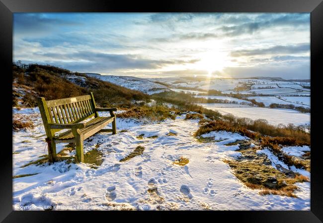 Winter sunset over Corby Crags Northumberland Framed Print by Lee Kershaw