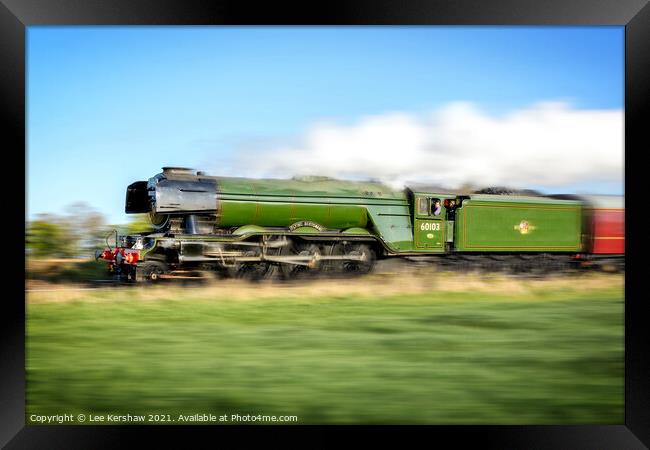 The Flying Scotsman speeds past Framed Print by Lee Kershaw