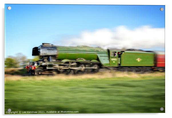 The Flying Scotsman speeds past Acrylic by Lee Kershaw