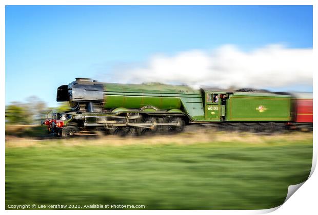 The Flying Scotsman speeds past Print by Lee Kershaw