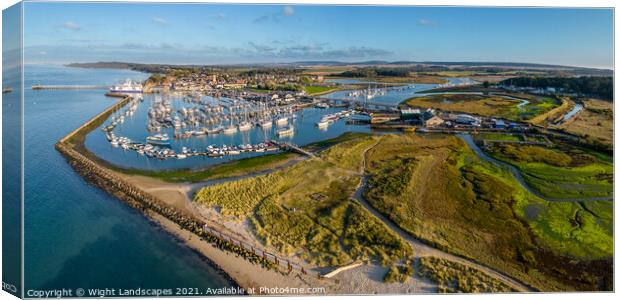 Yarmouth Harbour Panorama Isle Of Wight Canvas Print by Wight Landscapes