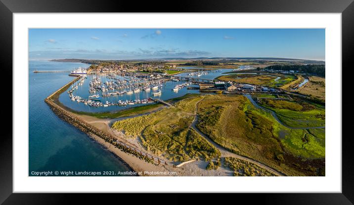 Yarmouth Harbour Panorama Isle Of Wight Framed Mounted Print by Wight Landscapes