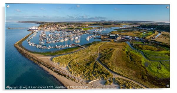 Yarmouth Harbour Panorama Isle Of Wight Acrylic by Wight Landscapes