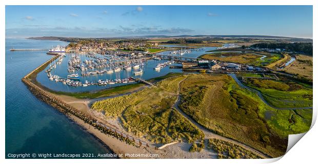 Yarmouth Harbour Panorama Isle Of Wight Print by Wight Landscapes
