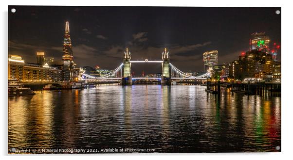 Tower Bridge, with the Shard Acrylic by A N Aerial Photography