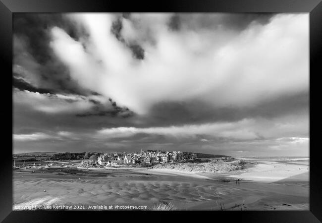 Alnmouth village in mono Framed Print by Lee Kershaw