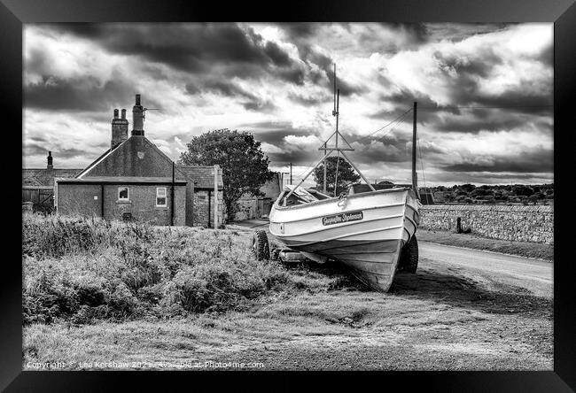 A wild sky over Boulmer Northumberland Framed Print by Lee Kershaw