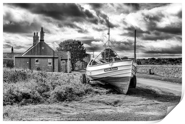 A wild sky over Boulmer Northumberland Print by Lee Kershaw