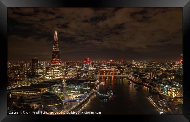 Cityscape of London and the Shard Framed Print by A N Aerial Photography