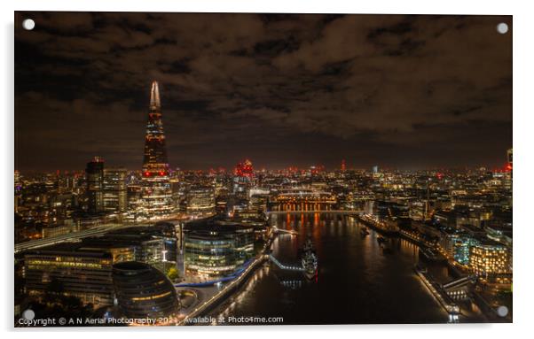 Cityscape of London and the Shard Acrylic by A N Aerial Photography