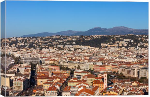 City of Nice Aerial View in France Canvas Print by Artur Bogacki