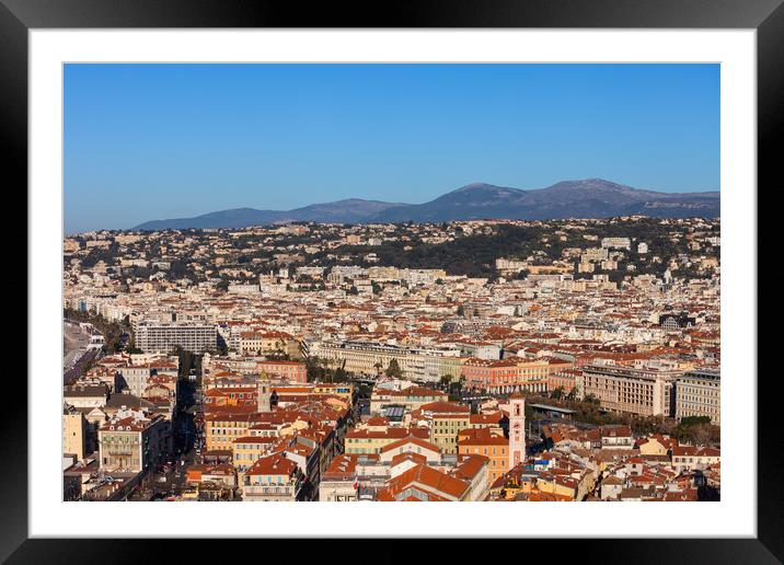 City of Nice Aerial View in France Framed Mounted Print by Artur Bogacki