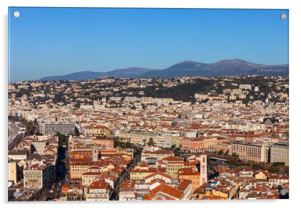 City of Nice Aerial View in France Acrylic by Artur Bogacki