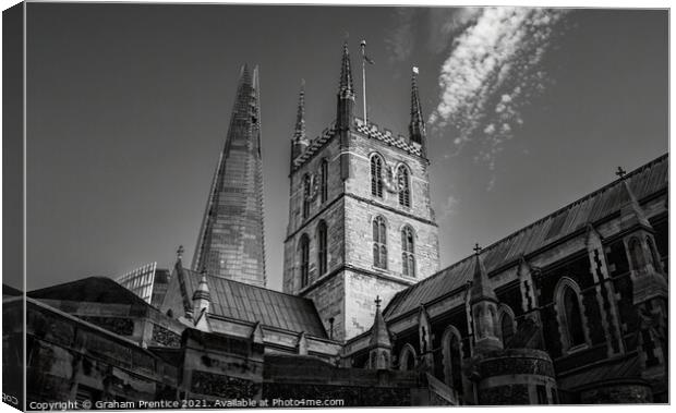 Southwark Cathedral and The Shard Canvas Print by Graham Prentice