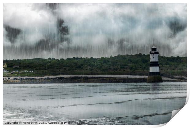 Penmon lighthouse Anglesey Print by Fiona Etkin