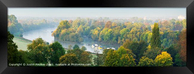 The River Thames from Richmond Hill, Surrey, Engla Framed Print by Justin Foulkes