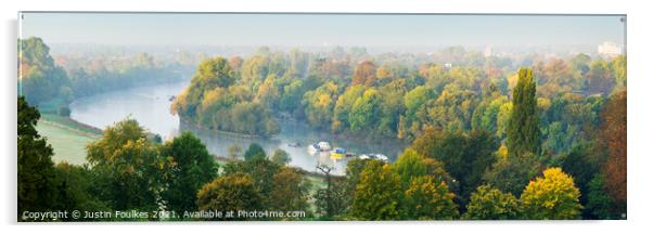 The River Thames from Richmond Hill, Surrey, Engla Acrylic by Justin Foulkes