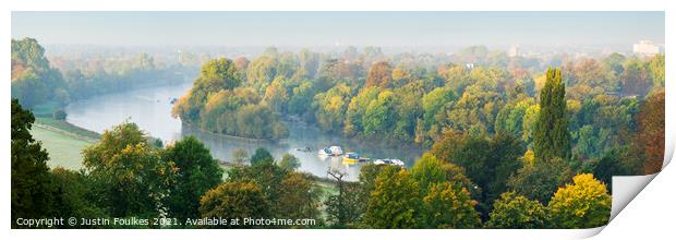 The River Thames from Richmond Hill, Surrey, Engla Print by Justin Foulkes