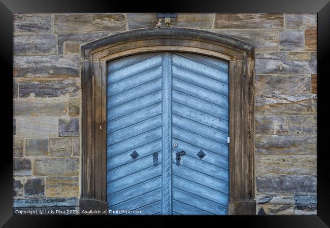 Medieval Door in Bamberg, Germany Framed Print by Luis Pina
