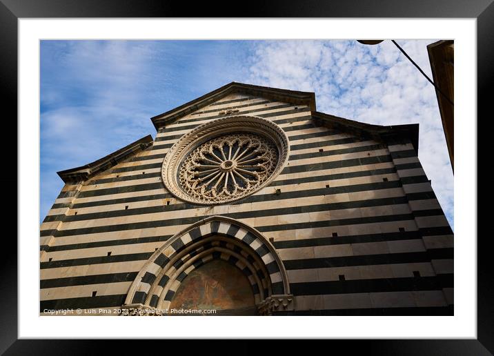 Church of San Giovanni Battista in Monterosso Framed Mounted Print by Luis Pina